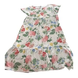 Old Navy Little Girls Floral Short Sleeve Tiered 100% Cotton Dress Size S 6-7